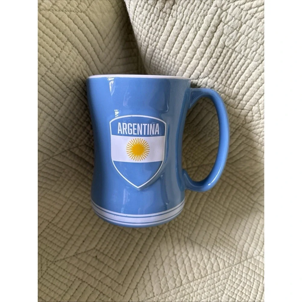 Argentina Flag Logo Brands Ceramic Coffee Mug Blue Soccer Futbol C4770-C14RM